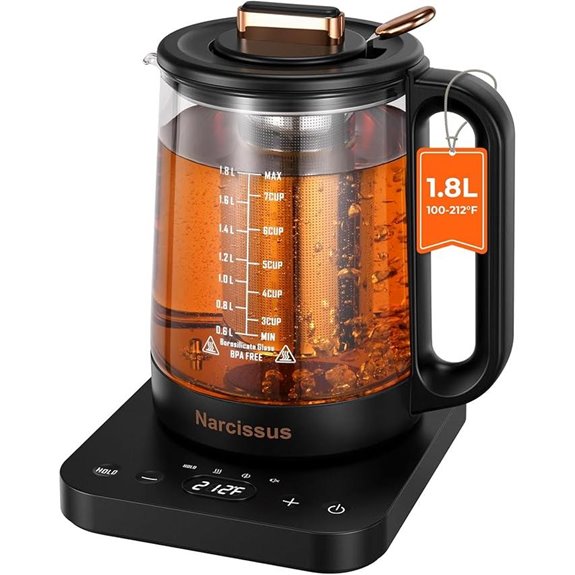 Narcissus Glass Electric Kettle with Temperature Control
