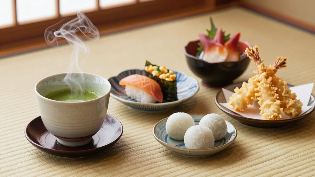 matcha tea and japanese cuisine